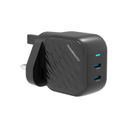 Powerology Gan Dual USB C Wall Charger Black