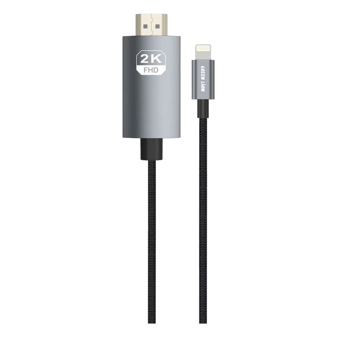 Green Lion Lightning to Hdmi Braided Cable Grey