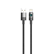 Green Lion LED Display Braided USB A to Lightning Cable Black