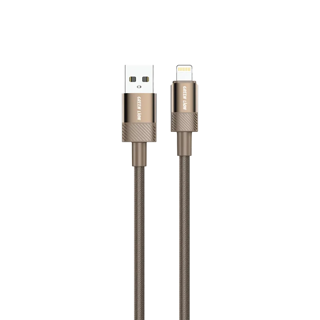 Green Lion Desert Spark Cable USB A to Lightning 12w Desert Titanium