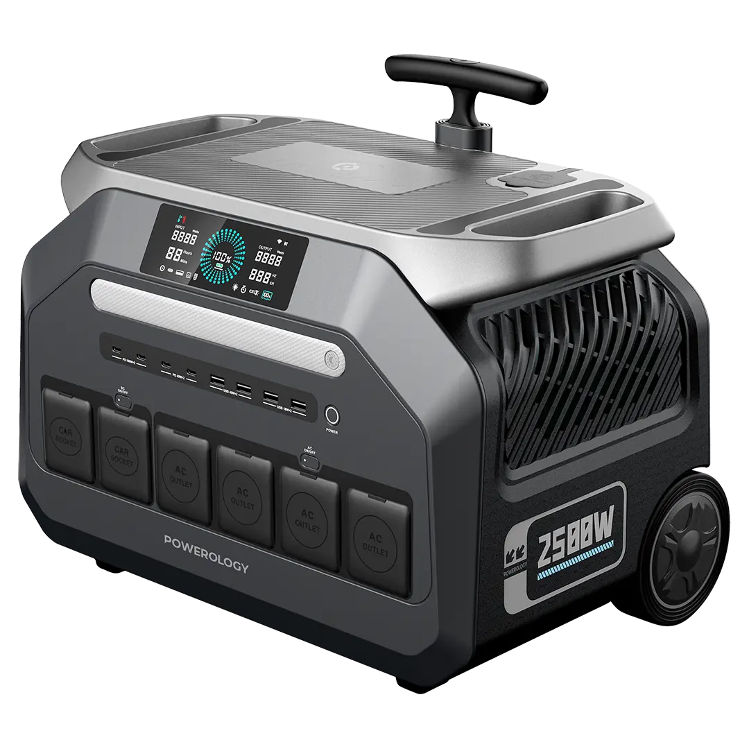 Powerology Solar Input Portable 640000mAh Generator Black