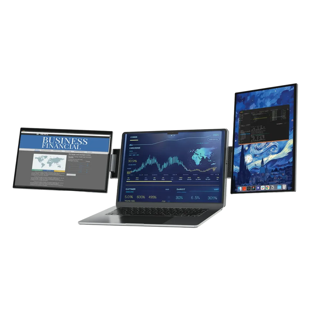 Powerology Skyfold 14 Dual Display Laptop Monitor Black
