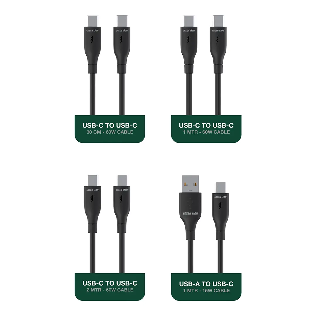 Green Lion 4 in 1 Cable Combo All in One Kit Black