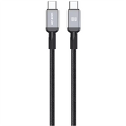 Green Lion USB C to USB C Durable 1m Braided Cable PD 100w Black