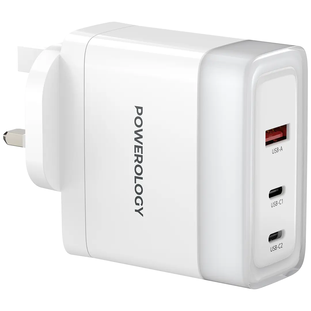 Powerology Lunex Series Fast Charging Adapter PD 100w White