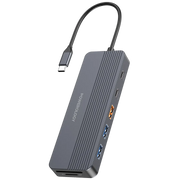 Powerology 12 in 1 USB C Multi Port Hub Gray