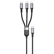 Green Lion 3 in 1 USB C Cable with 2 USB C Lightning Black