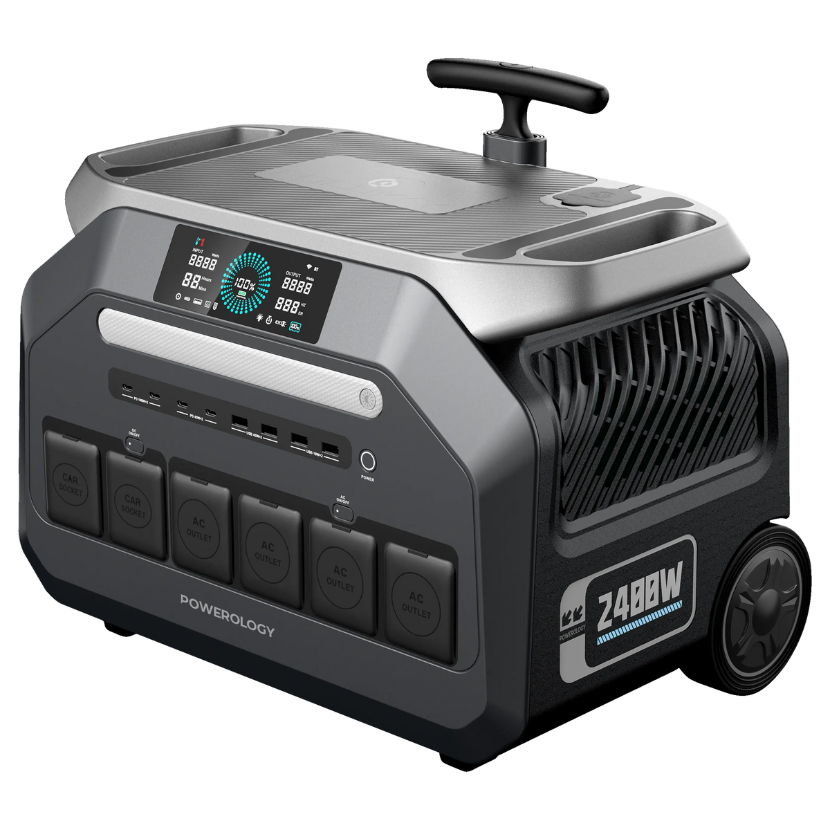 Powerology Solar Input Portable Generator Black