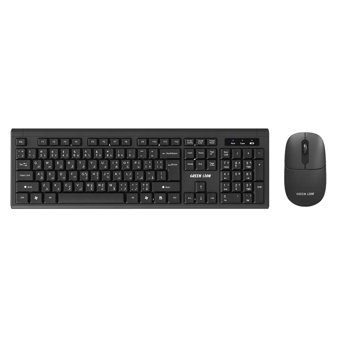 Green Lion Gkm 200 Wireless Combo Keyboard and Mouse Black
