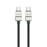 Green Lion USB C to USB C Electroplated Braided Cable Black Dark Green