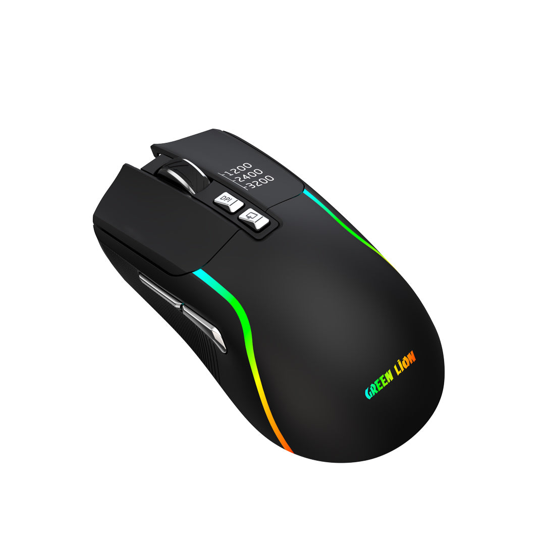Green Lion Rechargeable Gaming Mouse Black