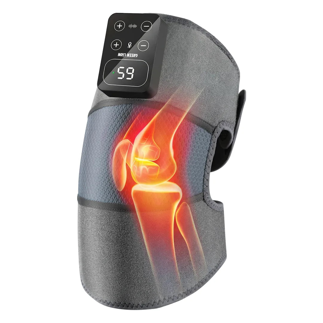 Green Lion Knee Massager- Cordless,3 in 1,Heat Therapy - Black
