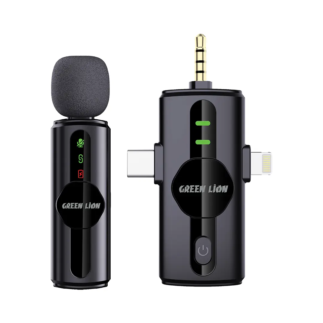 Green Lion 3 in 1 Noise Cancellation Microphone Black