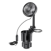 Green Lion Drive Fan Duo 2 in 1 Cup Holder with Car Fan Black