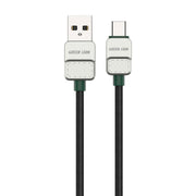 Green Lion USB A to Type C Cable Electroplated Braided 1m 15w Black