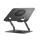 Green Lion Adjustable Laptop Stand with Cooling Fan Black