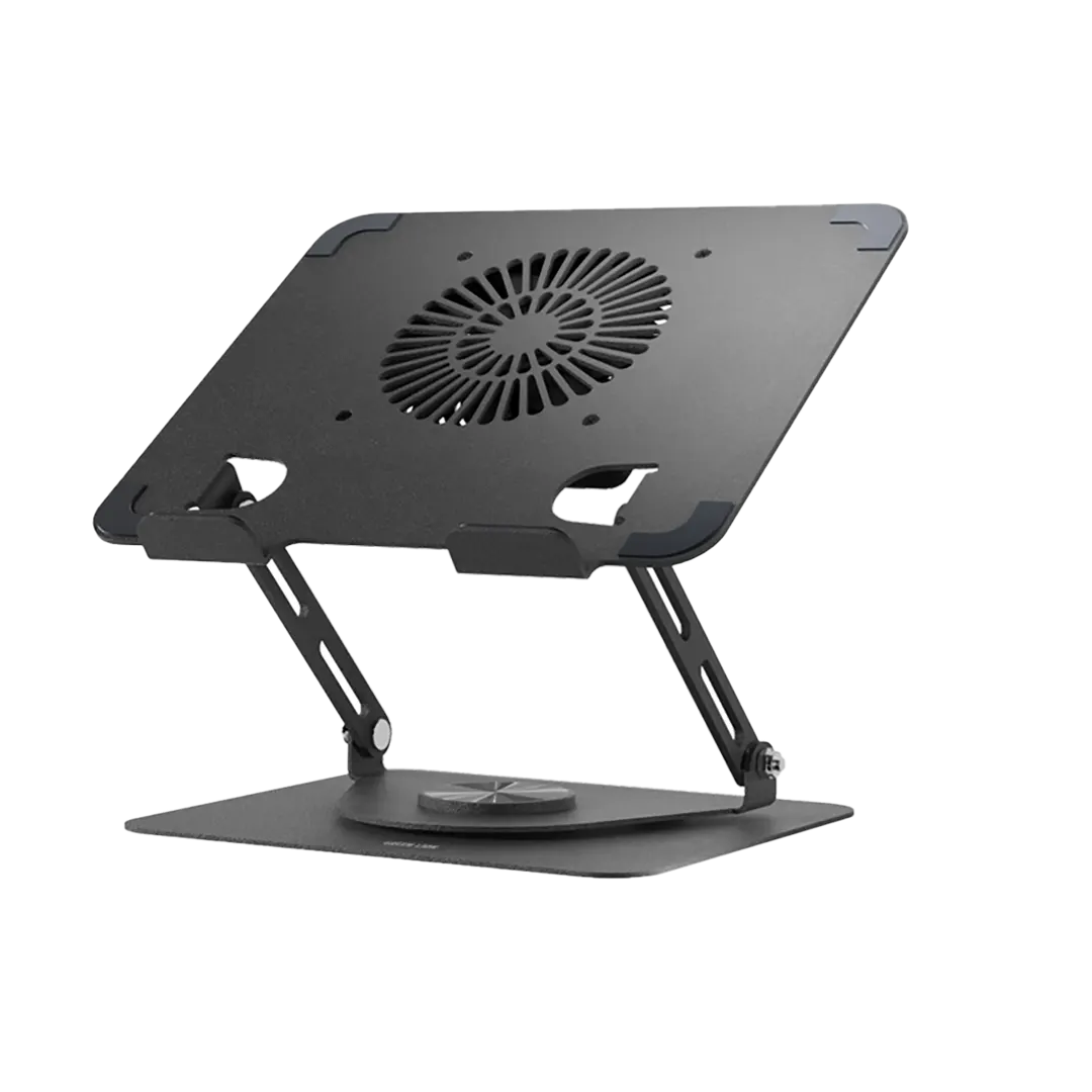 Green Lion Adjustable Laptop Stand with Cooling Fan Black