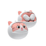 Green Lion Kitty Beats True Wireless Earbuds White
