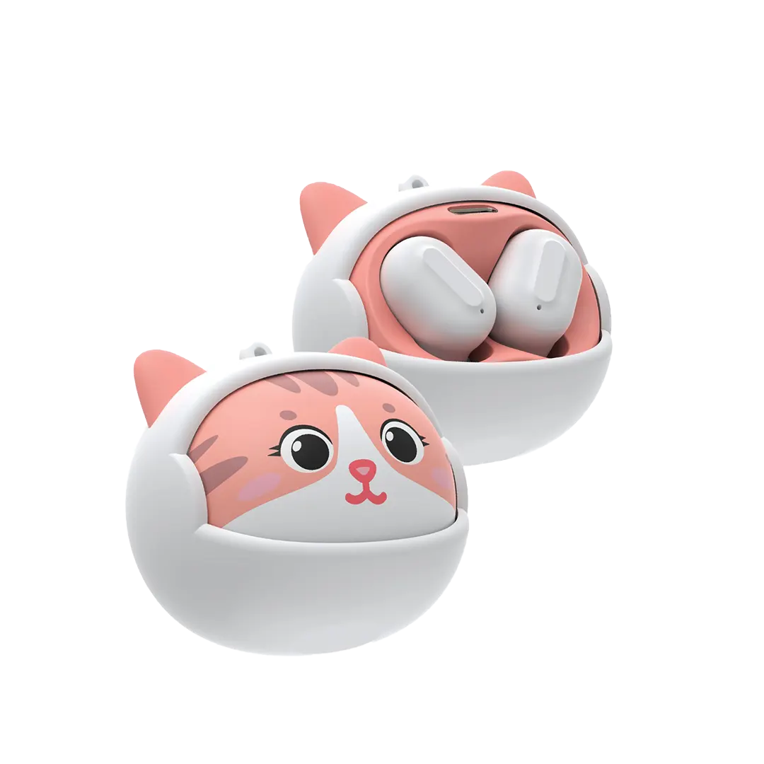 Green Lion Kitty Beats True Wireless Earbuds White