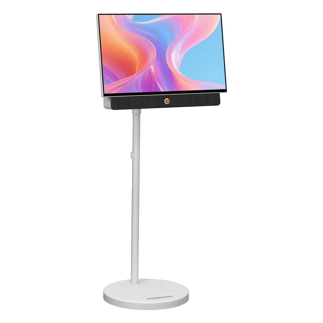 Powerology Cypres Portable TV Stand with Wheels White