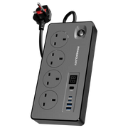 Powerology 4ac 2990w Power Strip Black