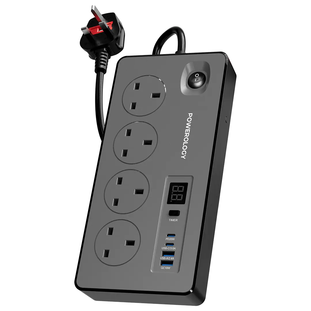 Powerology 4ac 2990w Power Strip Black