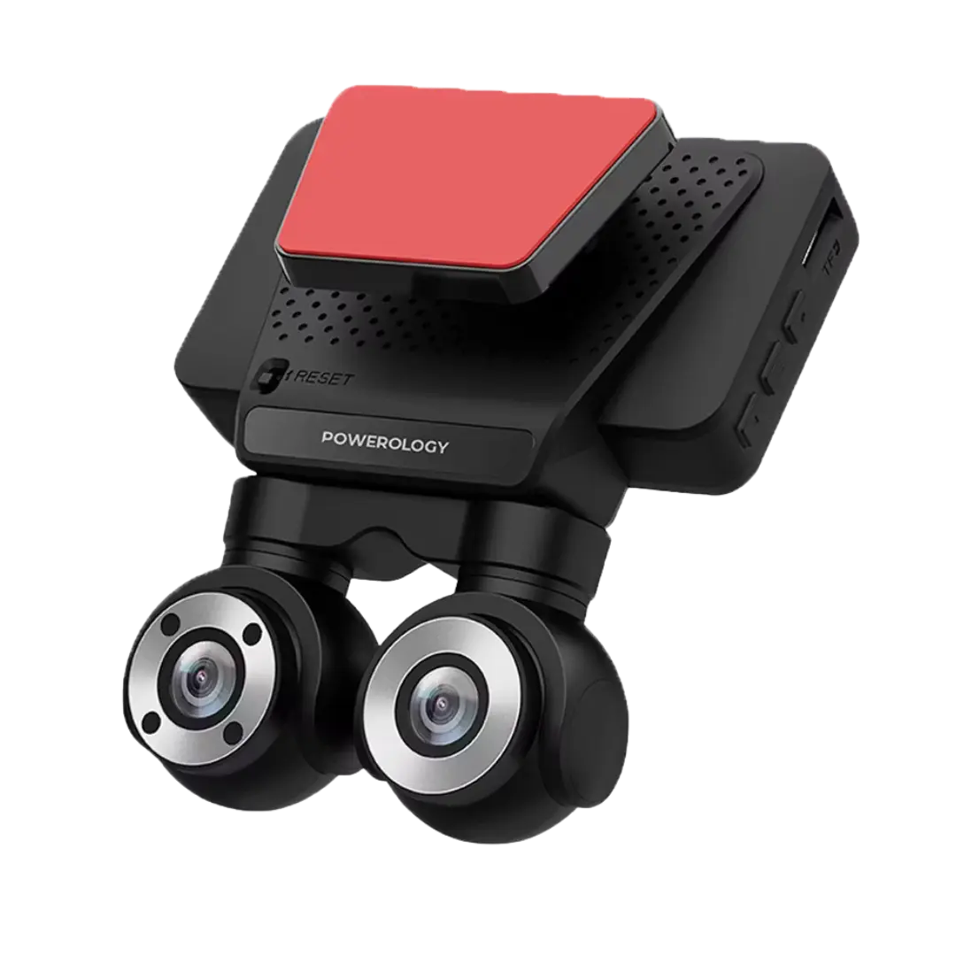 Powerology Dual Lens Dash Camera Black