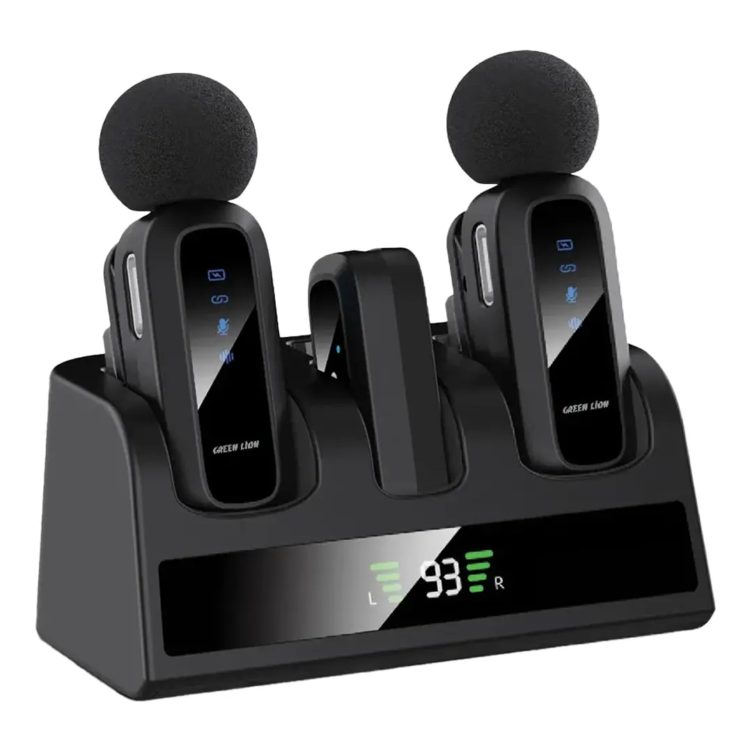 Green Lion Gm 89x 2 in 1 Wireless Microphone with Noise Cancellation Black