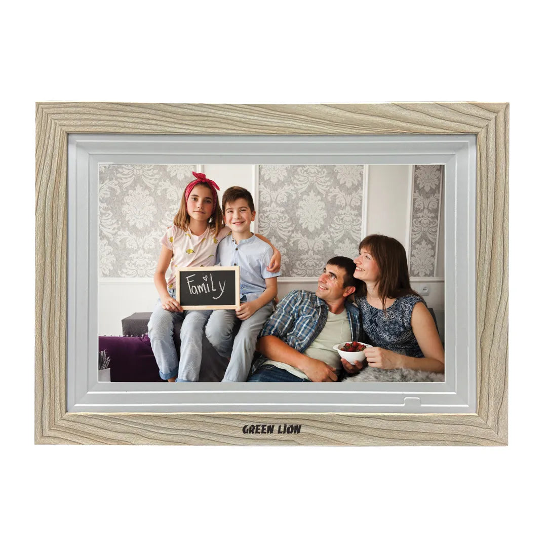 Green Lion Digital Picture Frame Touch Screen Display 10 1 Inch Wooden