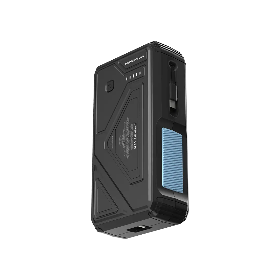 Powerology 27000mAh Solar Wireless Charging Power Bank Black