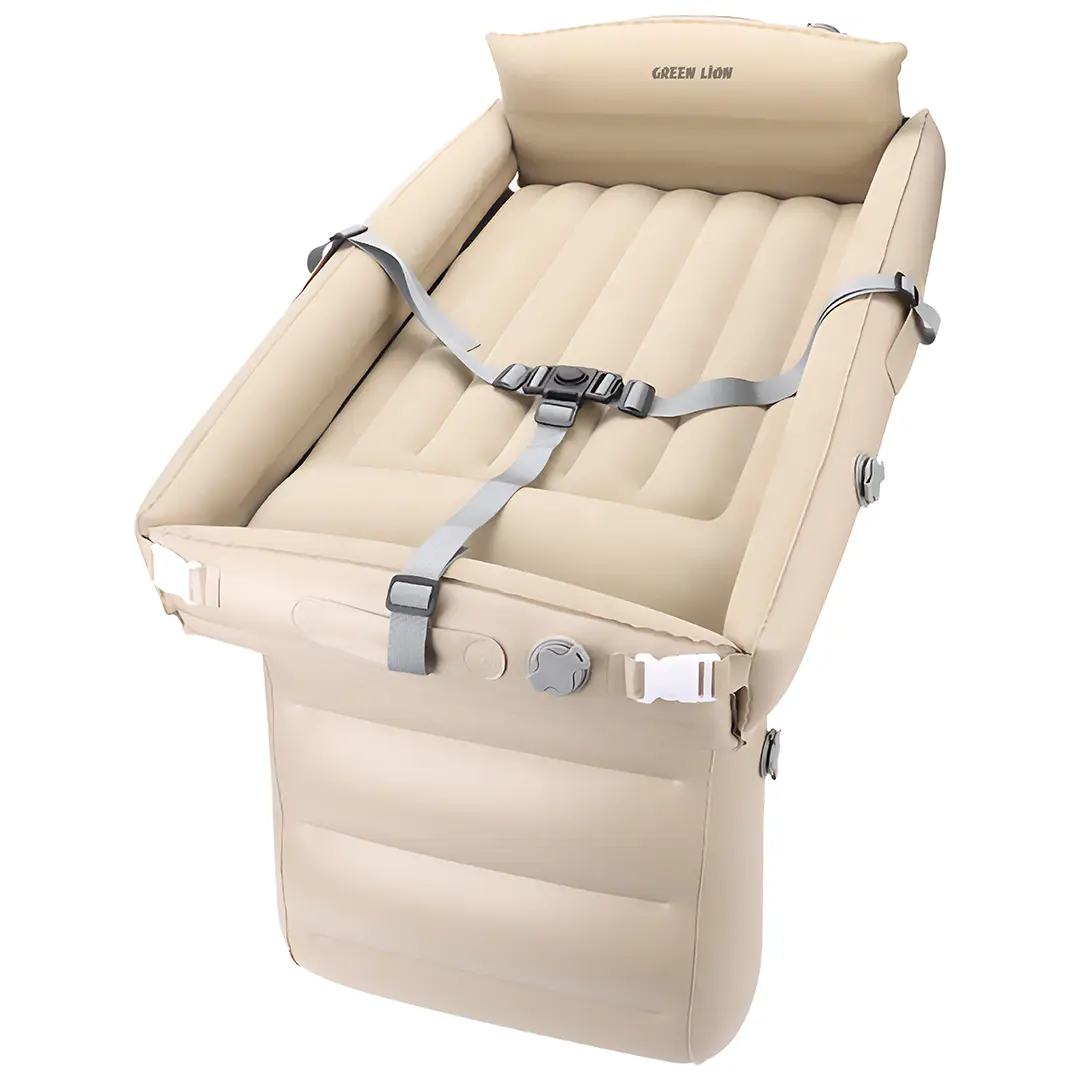 Green Lion Inflatable Toddler Travel Bed Beige