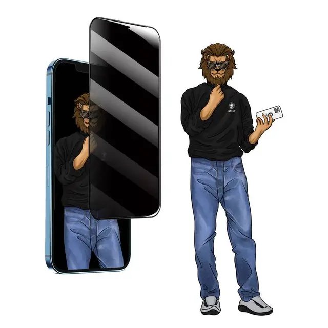 Green Lion 9h Steve Privacy Full Glass Screen Protector for Iphone 12 12 Pro