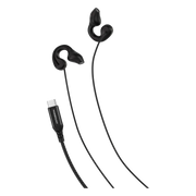 Powerology Voro Earhook USB C Wired Earphones Black