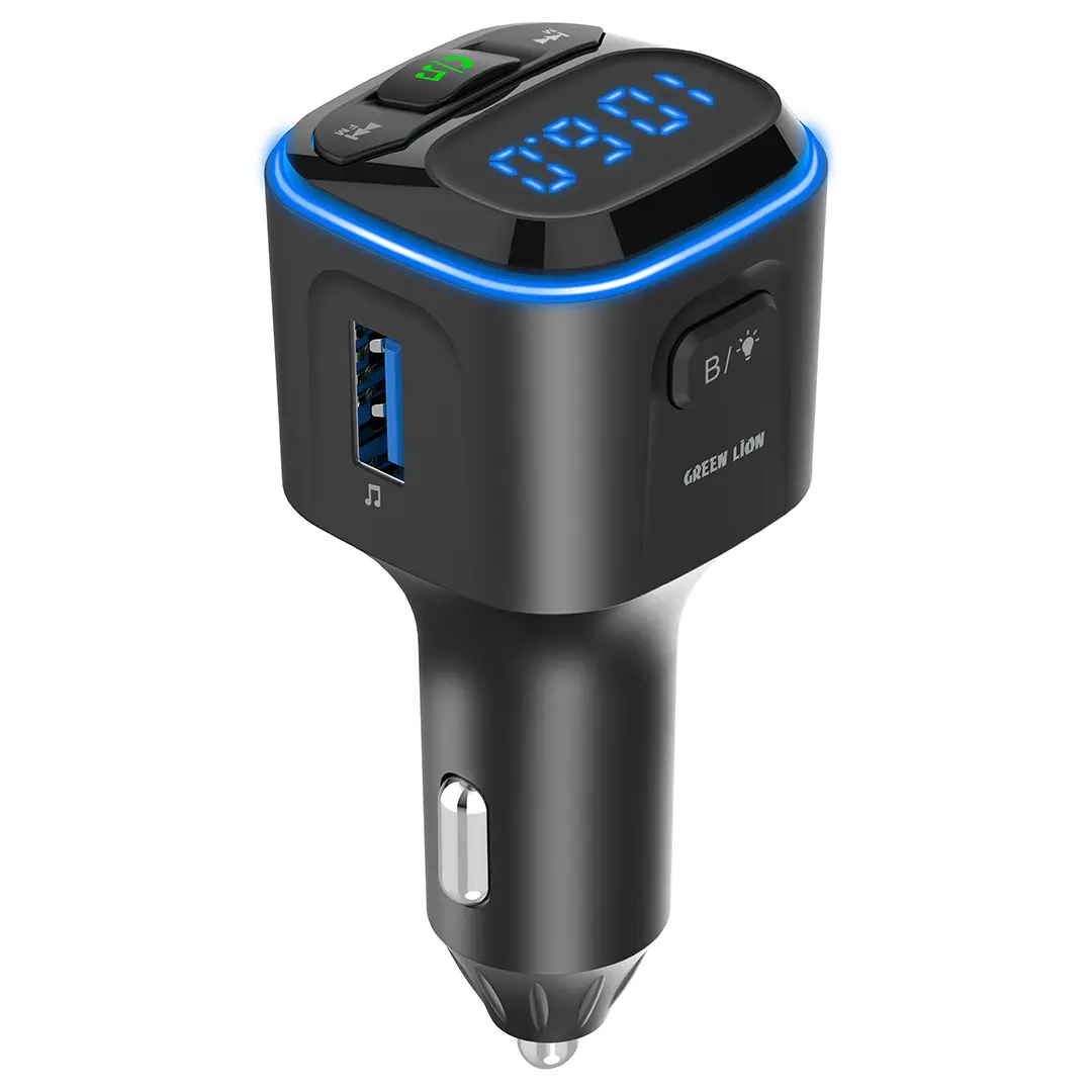 Green Lion Fm Transmitter Dual Port Car Charger Black