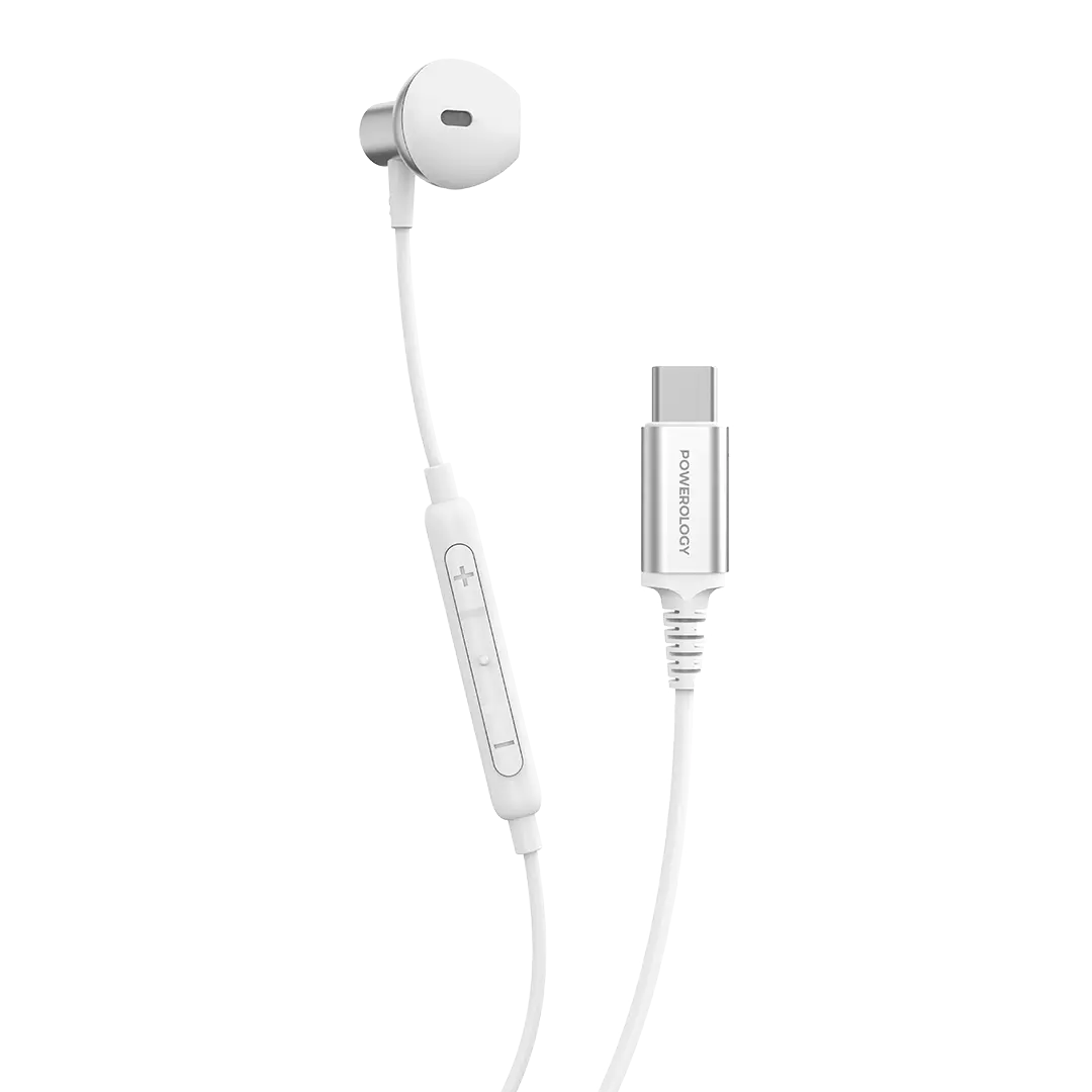 Powerology Type C Mono Earphone White