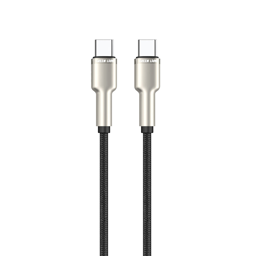Green Lion USB C to USB C Braided Cable Black
