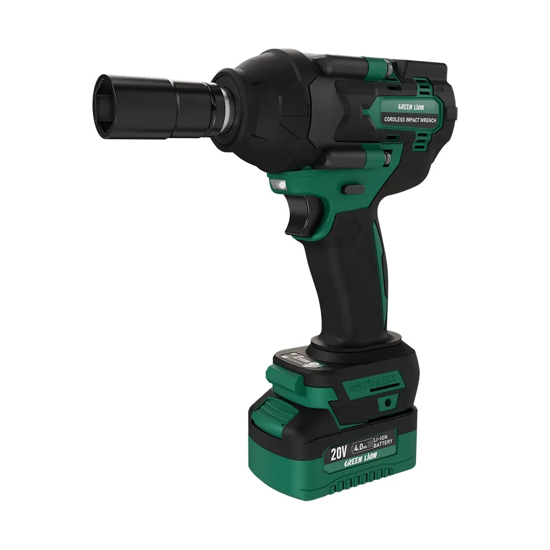 Green Lion GIW-200 Cordless Impact Wrenchwith Torque 20 V 2*4.0 Ah Battery