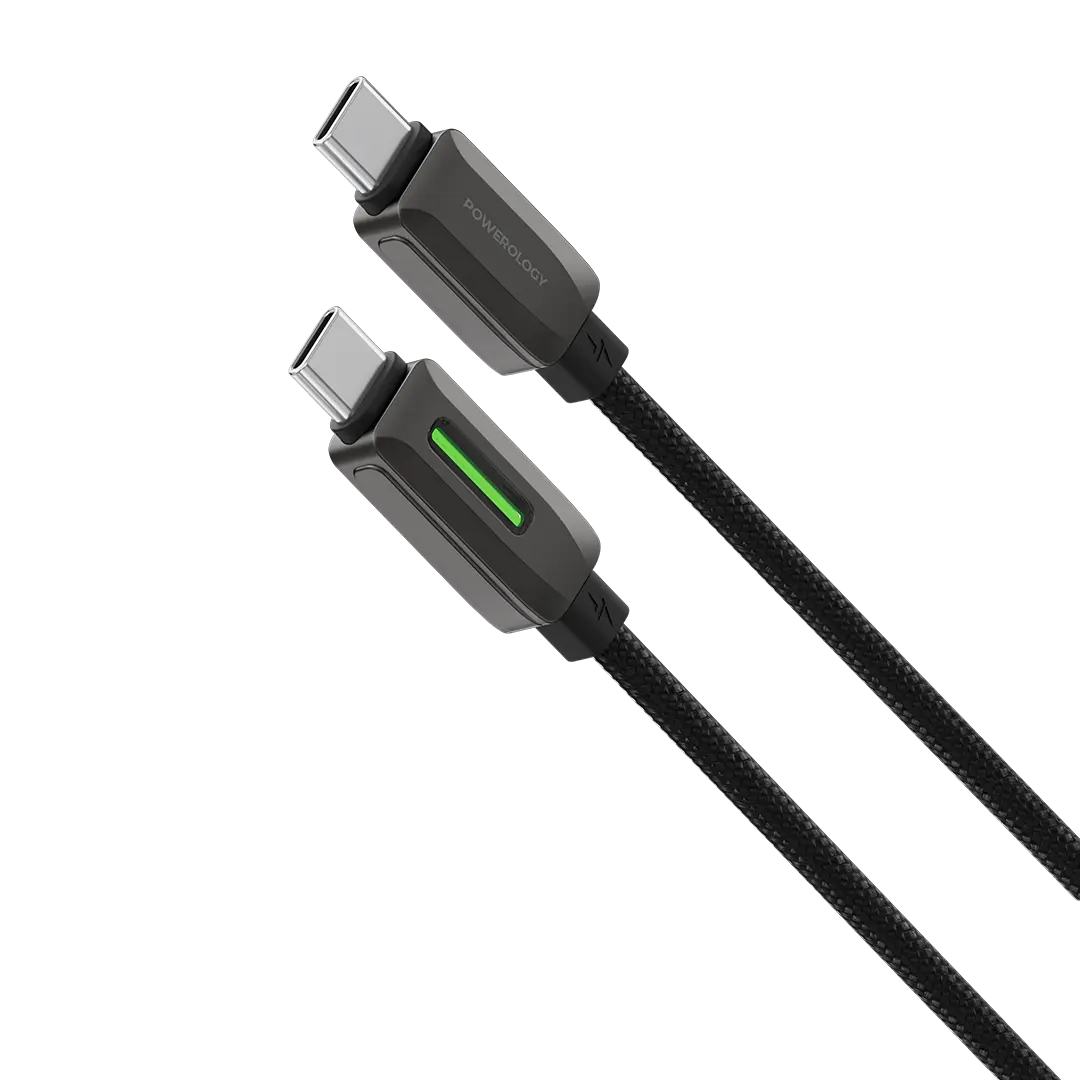 Powerology 60w Braided USB C to USB C Cable Black