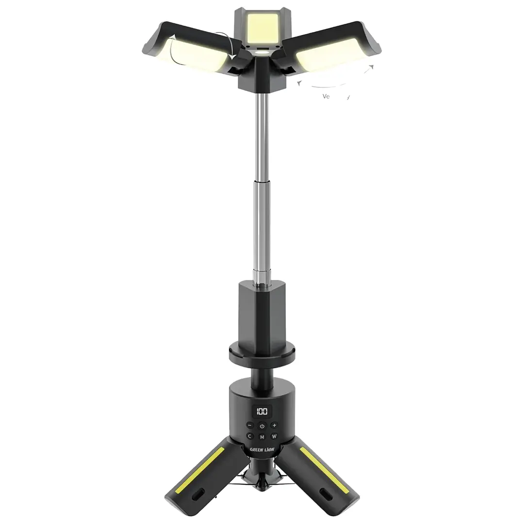 Green Lion Trio Beam Tripod Camping Light Black