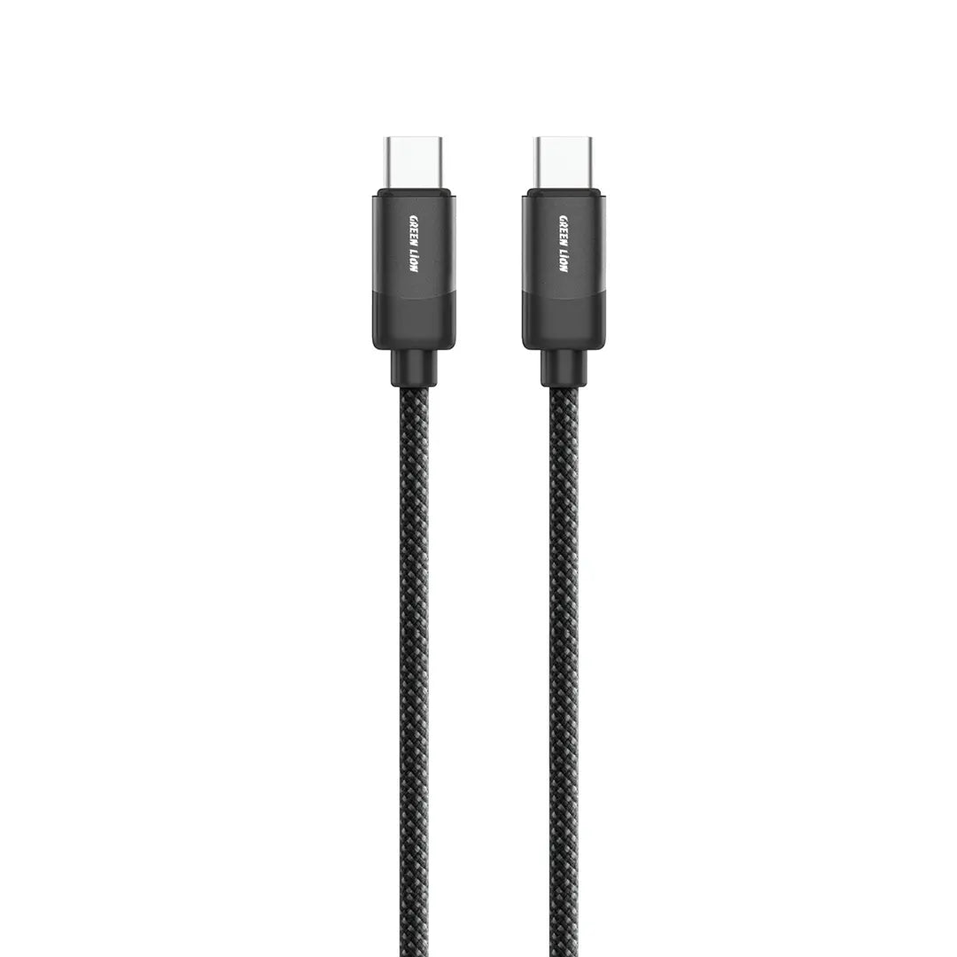 Green Lion USB C to USB C Braided Cable 1m 60w Black