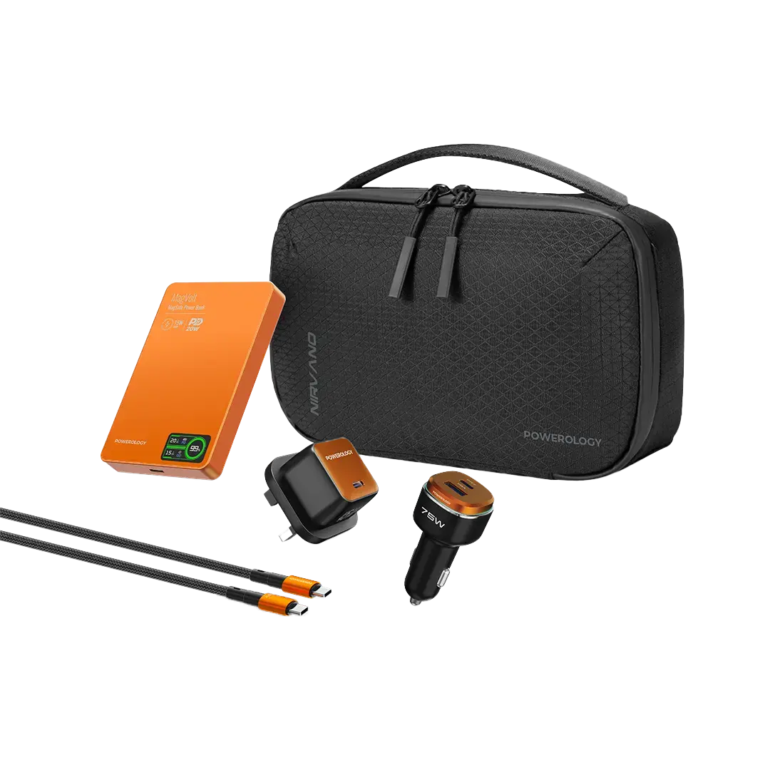Powerology Nirvano 5 in 1 Power Travel Kit Black Orange