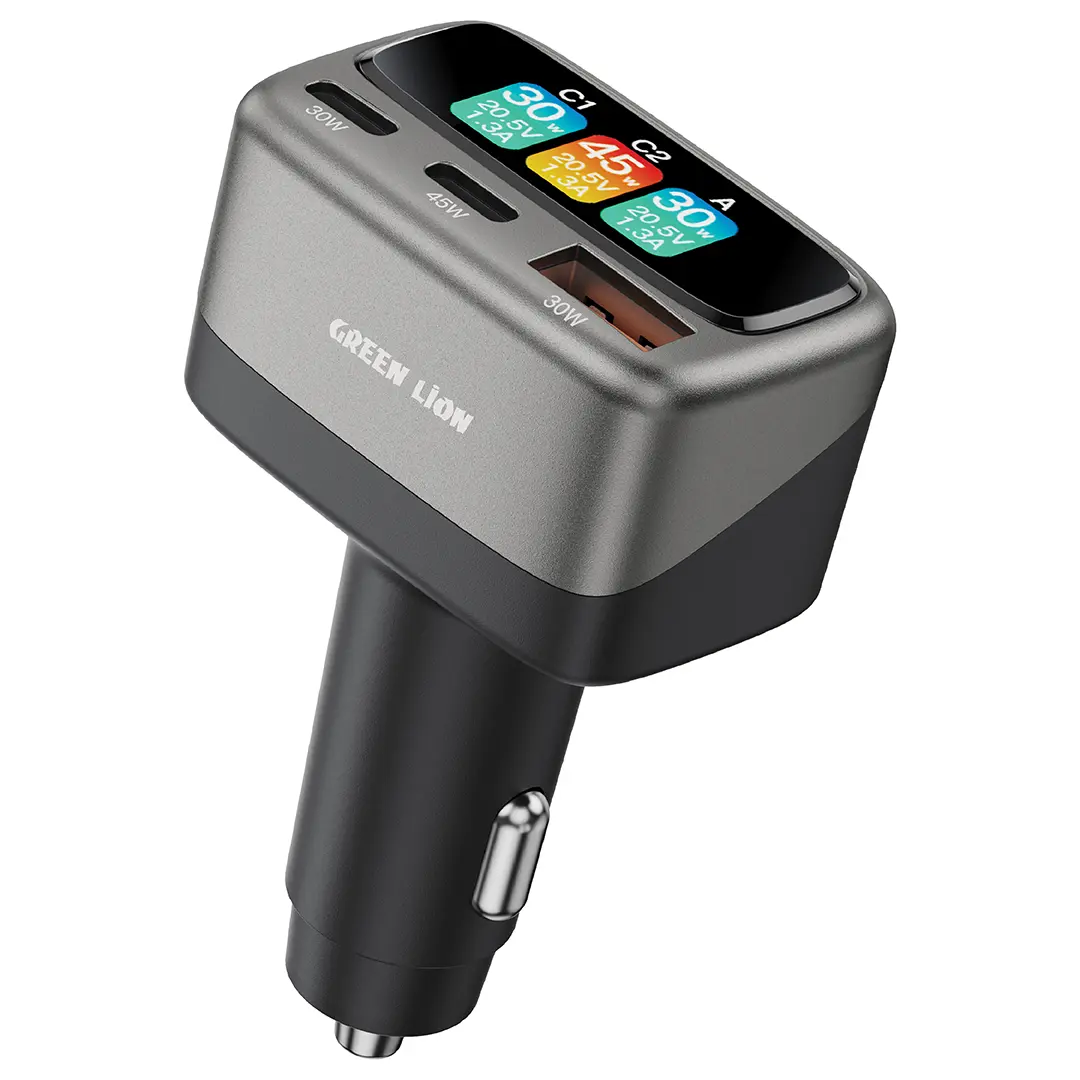 Green Lion Drive Core Tft Car Charger Gray