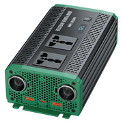 Green Lion GC-350 Car Inverter 800 WPower DC 12 V- 2 ACSockets PD 30 W - Black
