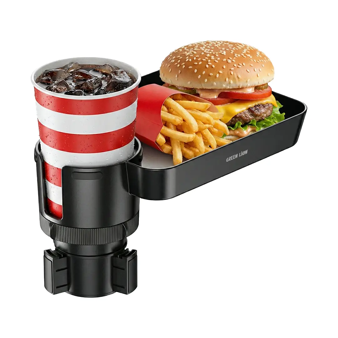 Green Lion Multi Function Car Cup Holder Tray Black