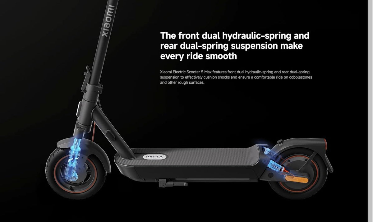 سكوتر كهربائي شاومي 5 ماكس بسرعة قصوى حتى 25 كم/ساعة ومدى يصل إلى 60 كم من شاومي Xiaomi Electric Scooter 5 Max GL maximum speed up to 25km/h, 60KM