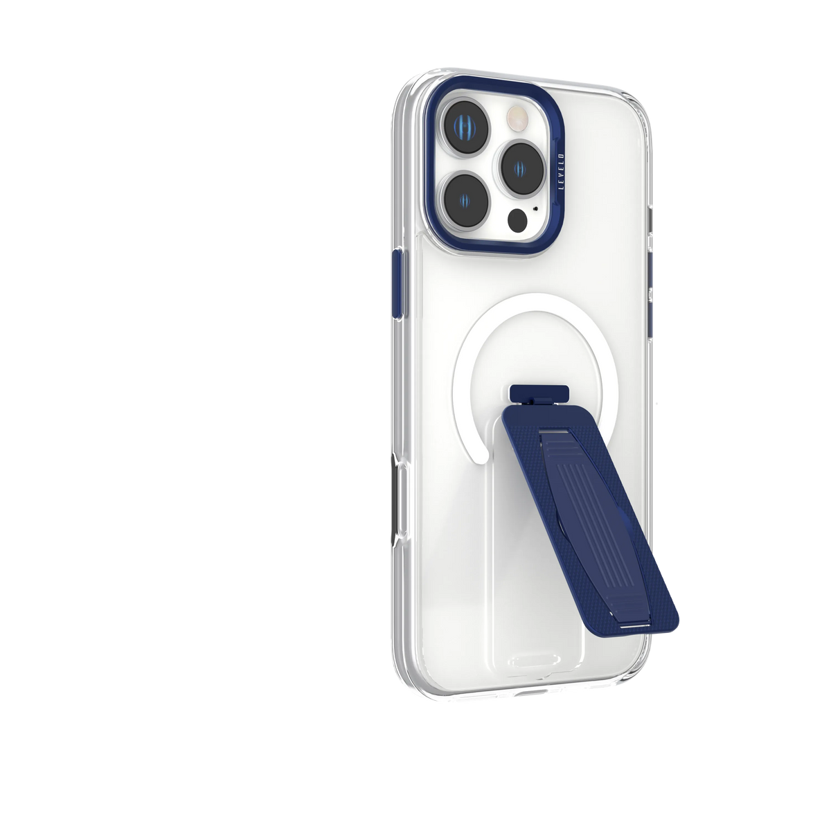 كفر ليفيلو Morphix بمسكة متوافقة مع MagSafe لآيفون 16 برو – أزرق – تفاصيل المنتج والعبوة