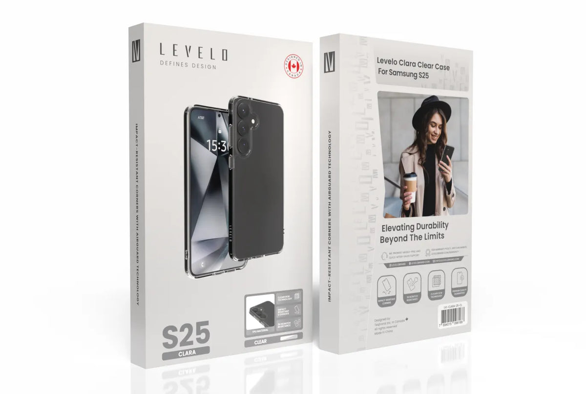 كفر ليفيلو Clara Clear لسامسونج S25 / S25 Plus / S25 Ultra – تفاصيل المنتج والعبوة