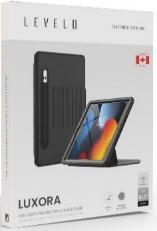 غطاء ليفيلو Luxora لآيباد – حامل قلم وجيوب بطاقات – تفاصيل المنتج والعبوة