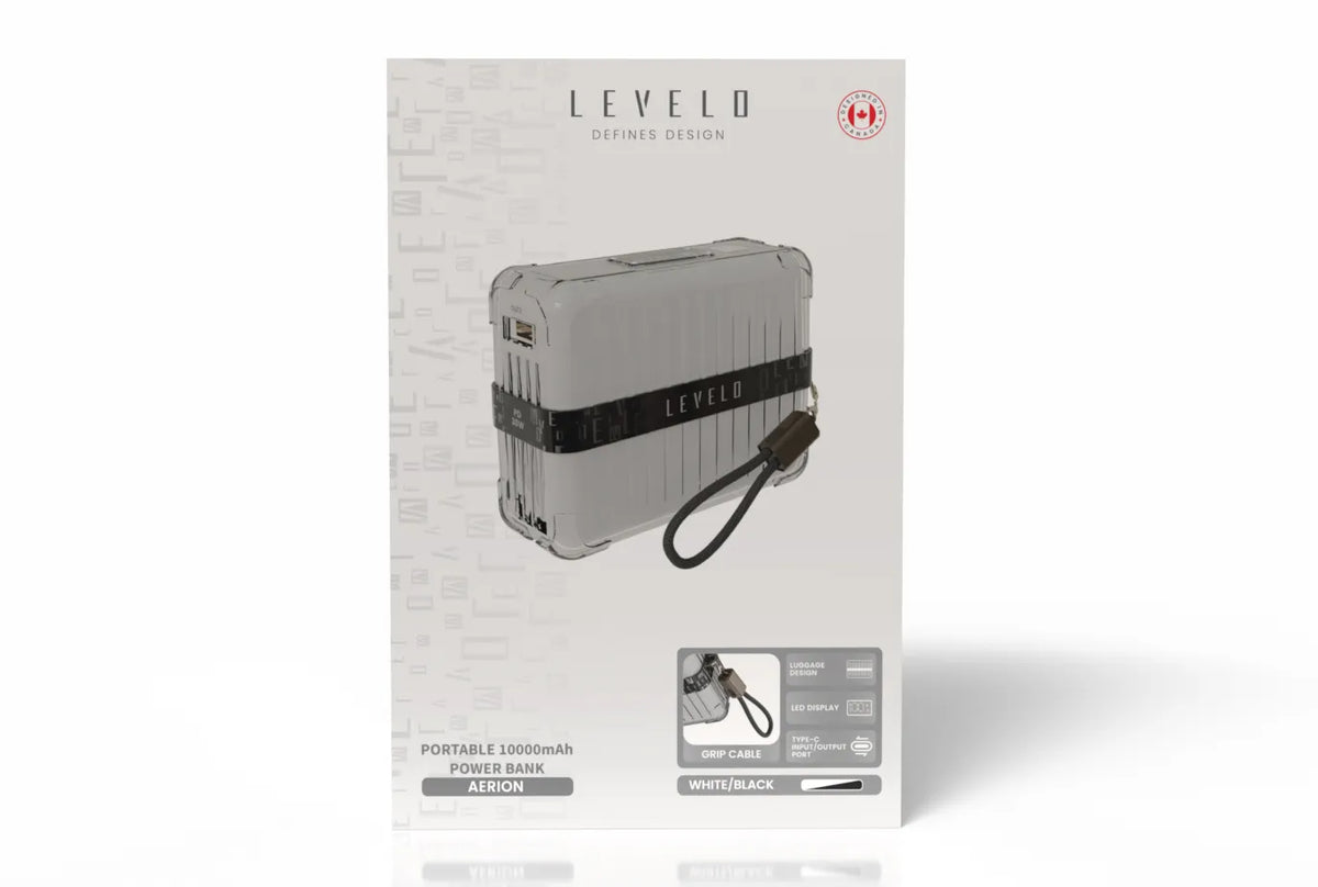 باور بانك ليفيلو Aerion سعة 10000 mAh مع كابل مسكة USB-C – صورة المنتج