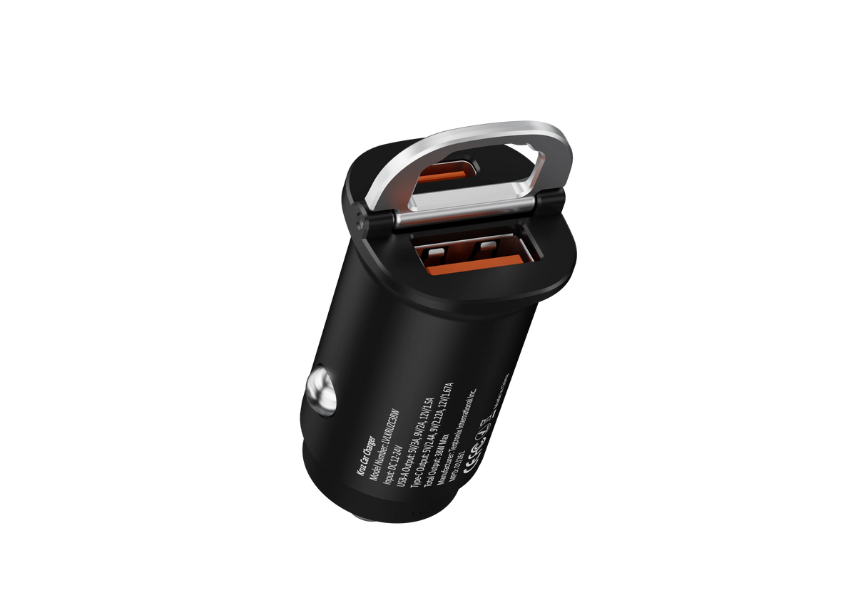شاحن سيارة ليفيلو Kruz بقدرة 38 واط مع كابل USB-C إلى USB-C – تفاصيل المنتج والعبوة